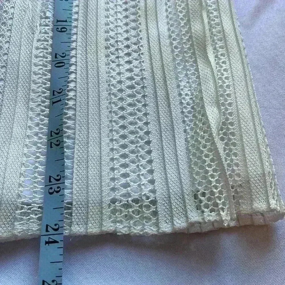 NWOT Theory Halter Cami Tank Top White Mod Lace Sz M Lined Textured Shell - Picture 9 of 11